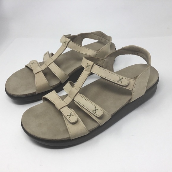SAS Sorrento T-Strap Comfort Leather Sandal Cream - Picture 1 of 13